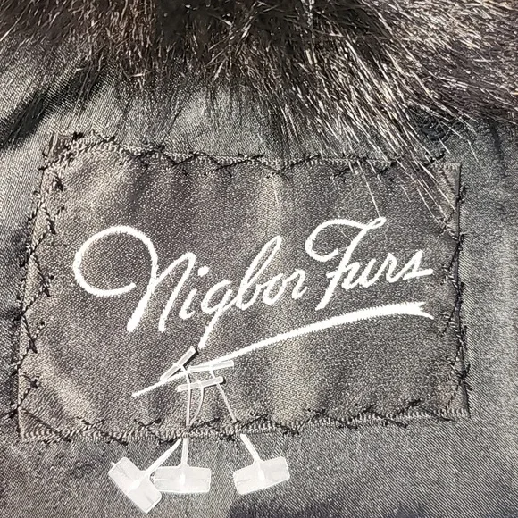 VINTAGE REAL FUR PERSIAN LAMB FOX FUR COLLAR LINED COAT EUC - Picture 9 of 15